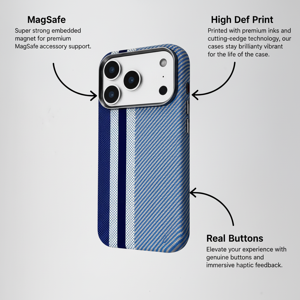 Blue Stripes Textured Phone Case